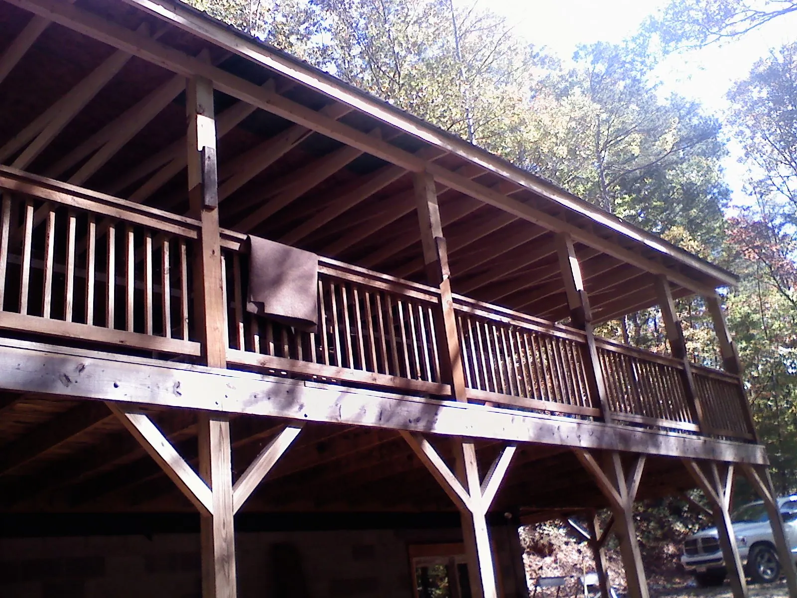 Timber framing under a new elevated porch and deck — Roof Leak Repair in Crawfordville by Roofing Brothers
